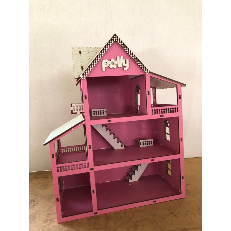 casinha de boneca Polly (tamanho: P) (pintada no gel) | Shopee Brasil