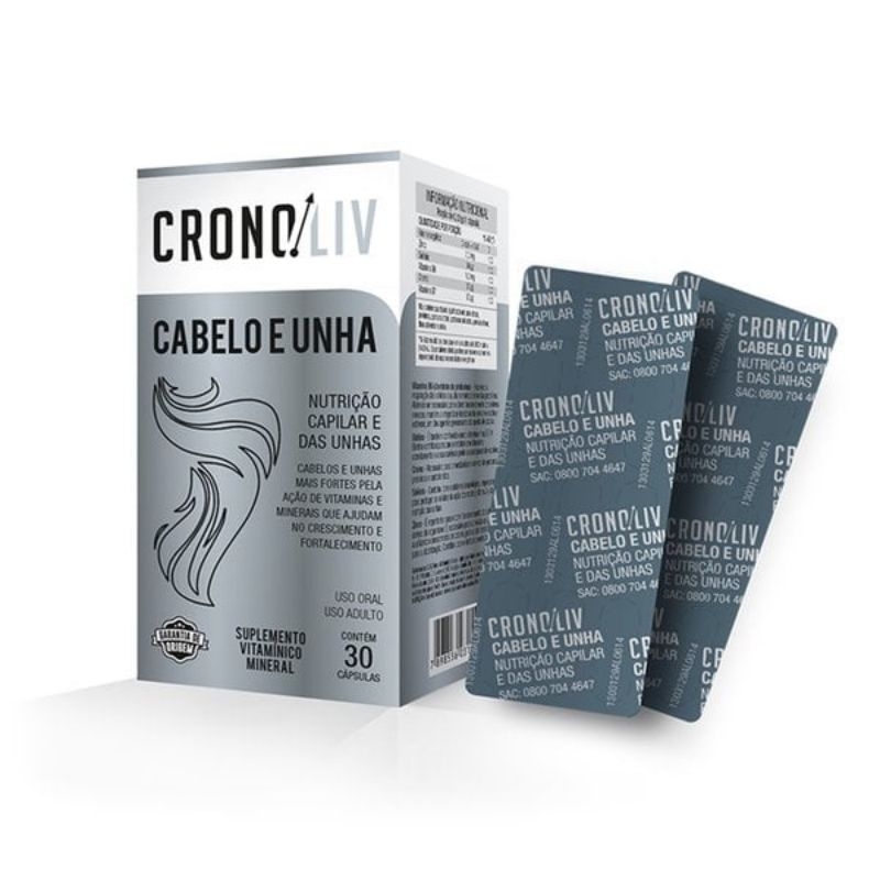 Cronoliv Suplemento Alimentar Cabelos e Unhas 30 Cápsulas | Shopee Brasil