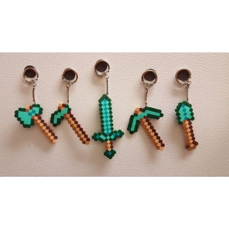 Chaveiro kit ferramentas Minecraft Pixel Art