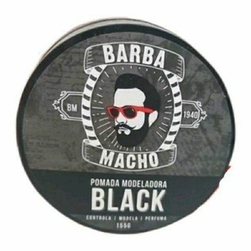 Pomada Modeladora Barba Macho Efeito Black 155g