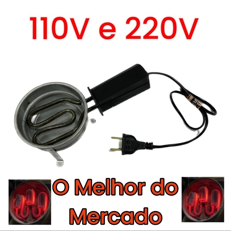 Forno Fogareiro Fogão Elétrico com Resistência Blindada Camping 110v/220v