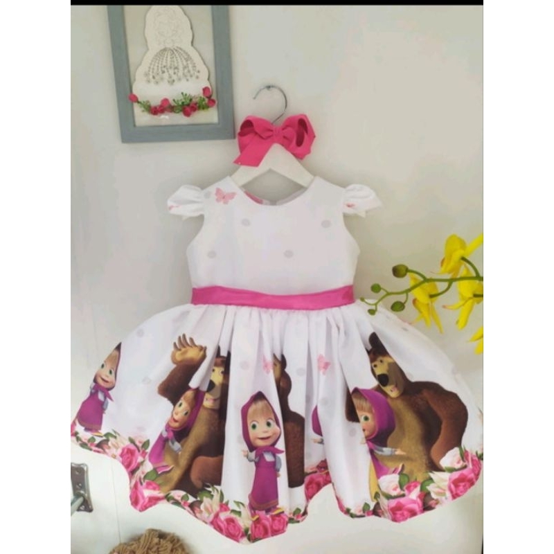 Vestido masha eo urso mae shops e filha