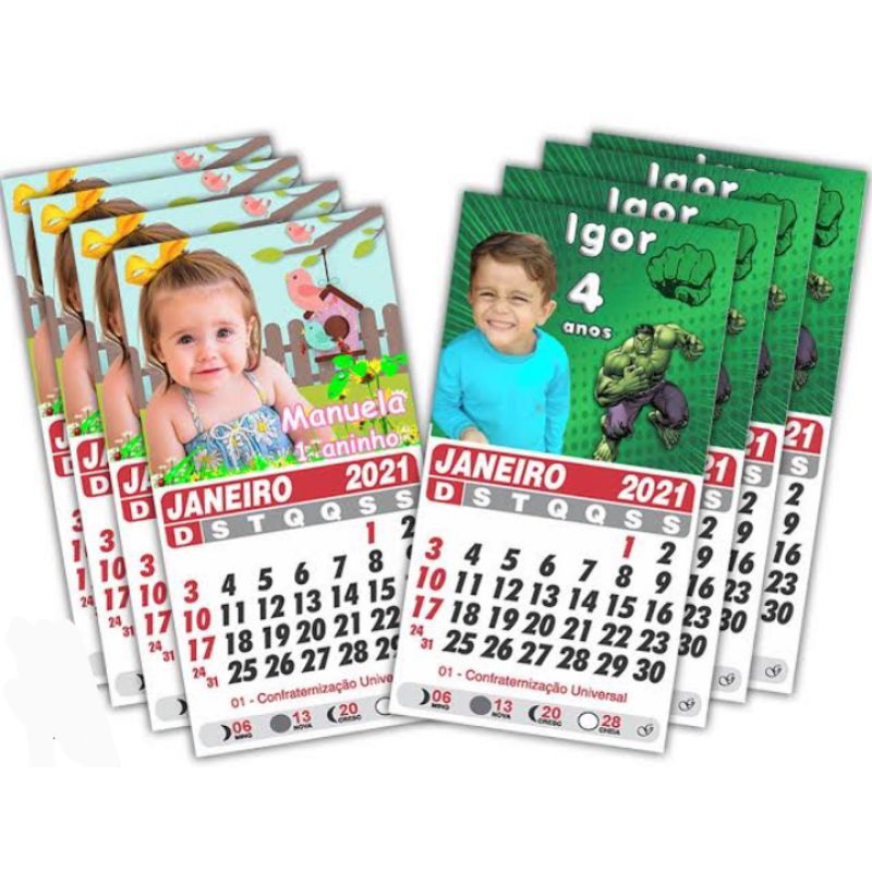 25 Mini Calendario Personalizados 2025 Shopee Brasil