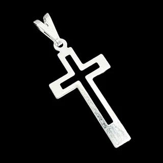 Pingente Crucifixo Vazado PQ Banhado a Prata 925