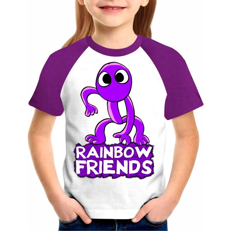 Camiseta infantil Rainbow Friends Roblox Purple Boneco Roxo | Shopee Brasil