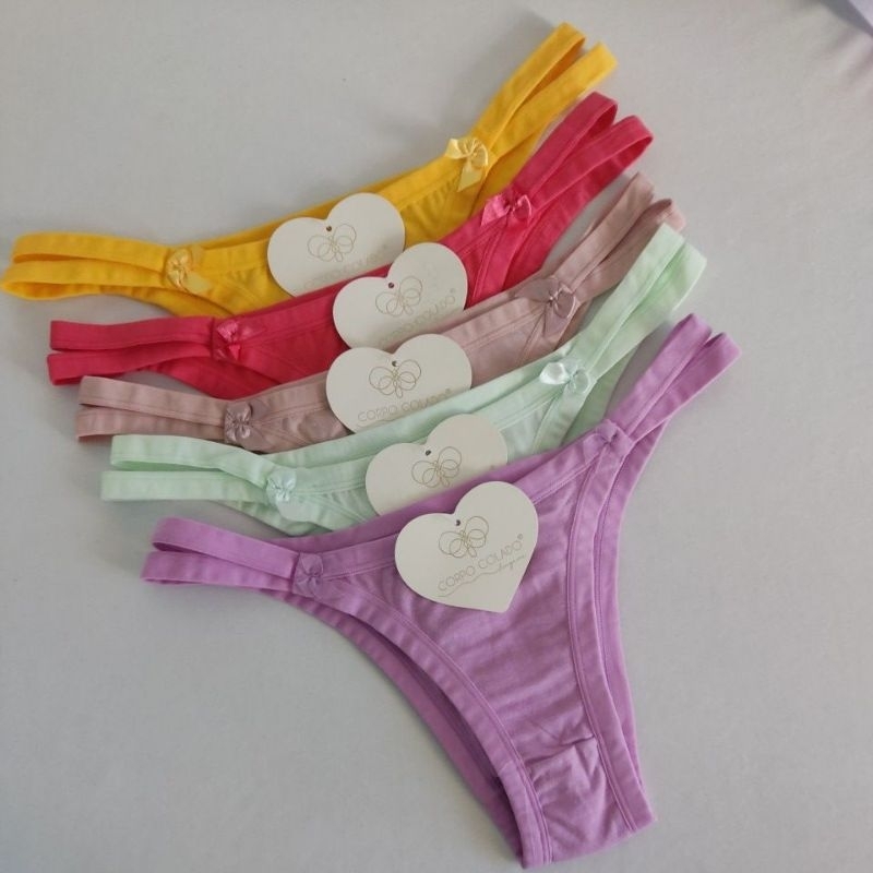 Kit com calcinhas de Algodão Corpo Colado Modelo Jucielma