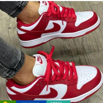 Tenis nike branco hot sale e vermelho feminino