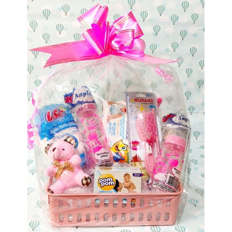 Cesta presente maternidade kit bebê enxoval completo mamadeiras grande ...