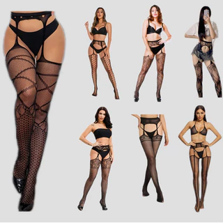 Meia calça arrastão Sexy feminina Cinta de Renda Bodystocking Meia Corpo Sensual MC-VARIADAS