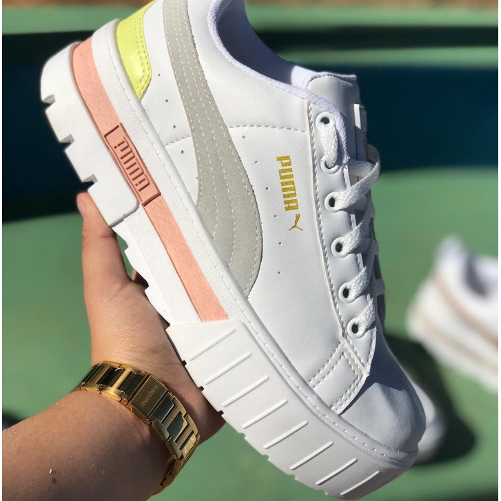 Tenis Feminino Puma Branco, Detalhe Na Lateral, Casual, Academia Puma  Caminhada Promoção Imperdível, Tênis Feminino Usado 90536155