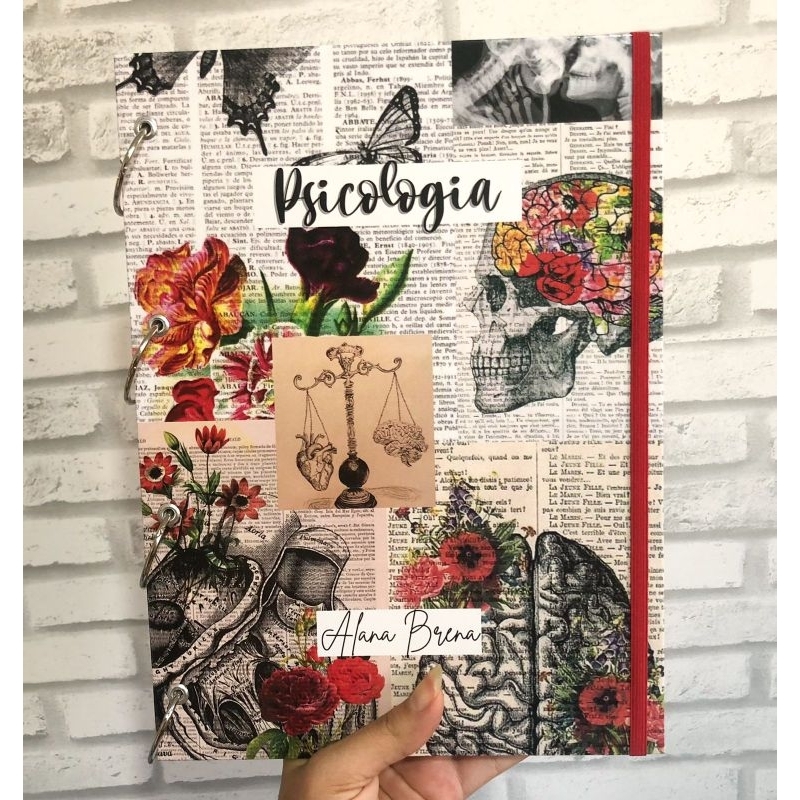 Caderno Psicologia Personalizado A4 pode colocar e retirar as folhas ...