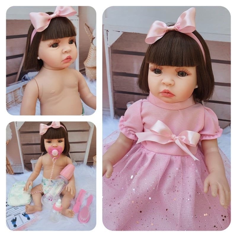 Poa Bege Boneca Bebe Reborn Silicone Menina 22 em Promoção na Shopee Brasil  2023