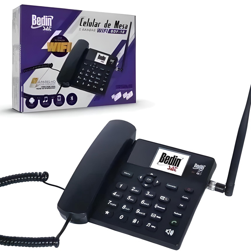 Telefone celular fixo de mesa aquario 4g com wifi dual chip - Binsolmarket