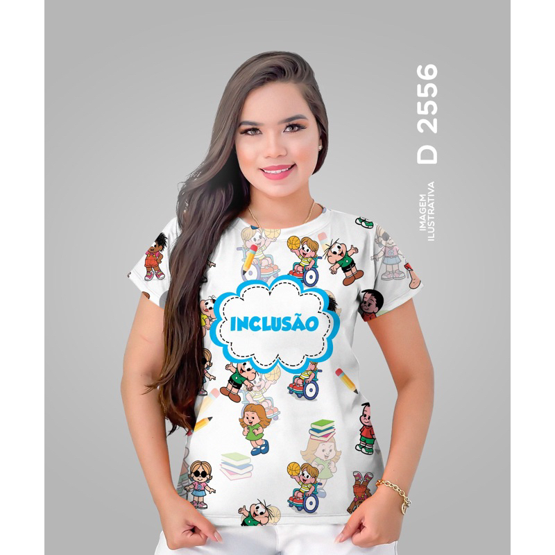 Tshirt Blusa Baby Look Feminina Inclusão Shopee Brasil