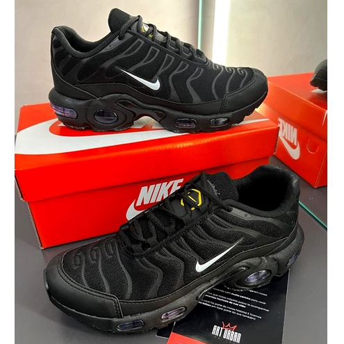 Tênis Air Max 95 TN Plus Preto e Azul Lançamento Masculino Academia