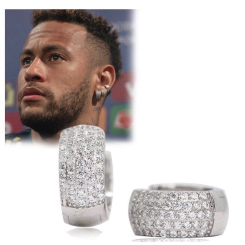 Brinco Neymar Luxo Moda Masculina Feminina Strass.