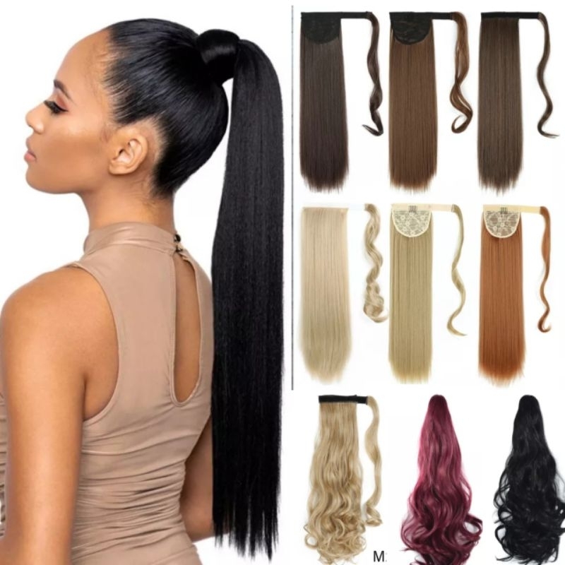 Aplique Rabo de Cavalo no Velcro Cabelo Macio Organico