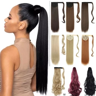 Aplique Rabo de Cavalo no Velcro Cabelo Macio Organico