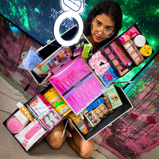 Maleta de Maquiagem Completa Grande, Média OU Pequena kit de maquiagem completo