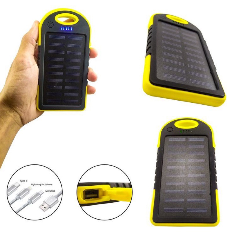 Carregador Portátil Celular Power Bank Solar 2.1a 10000mah Placa Solar ...