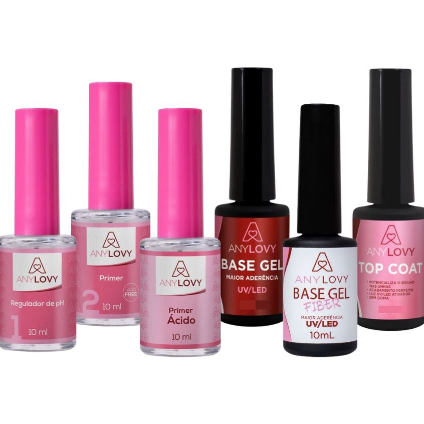 Kit Completo Regulador de Ph + Primers + Base Gel + Base Gel Fiber