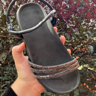 Sandália Papete Conforto Feminino Strass Luxo Brilho