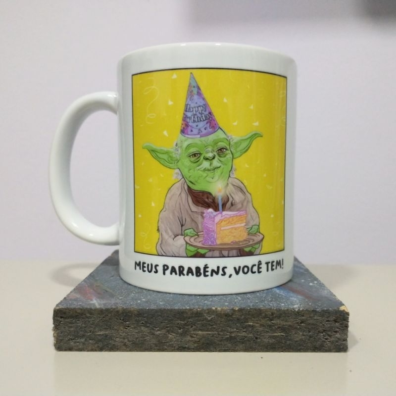 Caneca De Porcelana Aniversário, Mestre Yoda, Star Wars