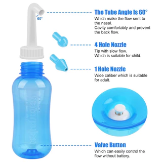 Garrafa Lavador Limpador Higienizador Higiene Tratamento Lavagem Nasal anti Rinite Alérgica Prevenção Sinusite Ducha Irrigador limpeza --3376