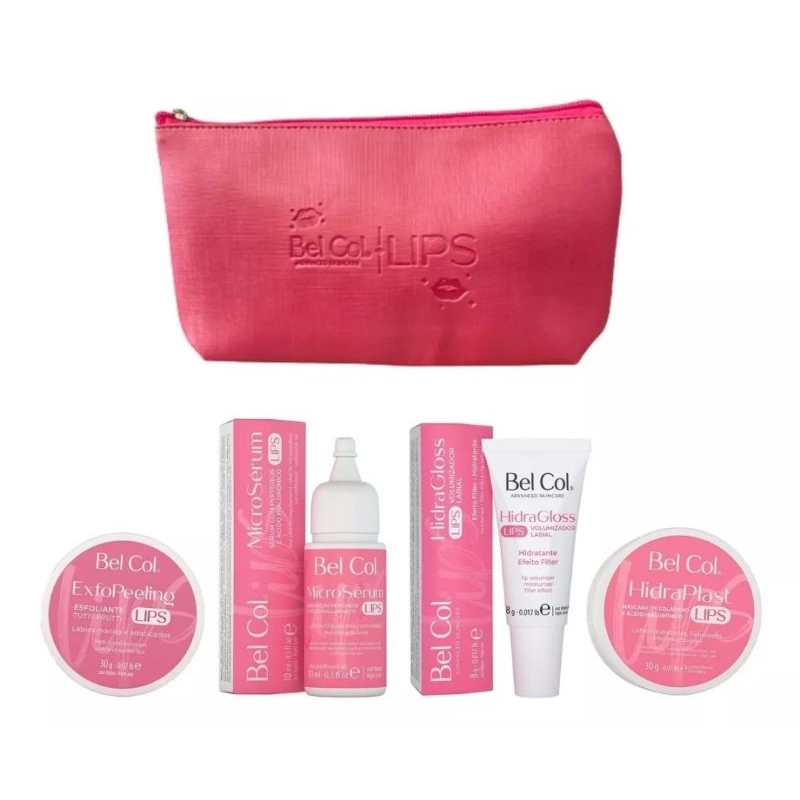 Kit Para Microagulhamento Hidratação Labial Hydra Gloss Lips com 4 produtos