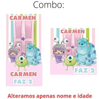 Combo Adesivos Personalizados Monstros para tubete e caixa acrílica