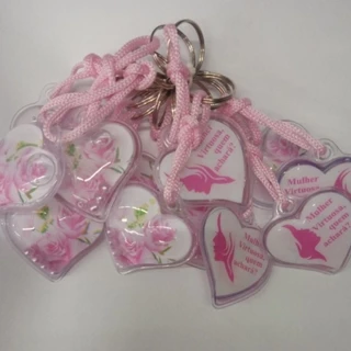kit chaveiro gel mulher virtuosa com missangas 12 UNIDADES em Oferta na Shopee