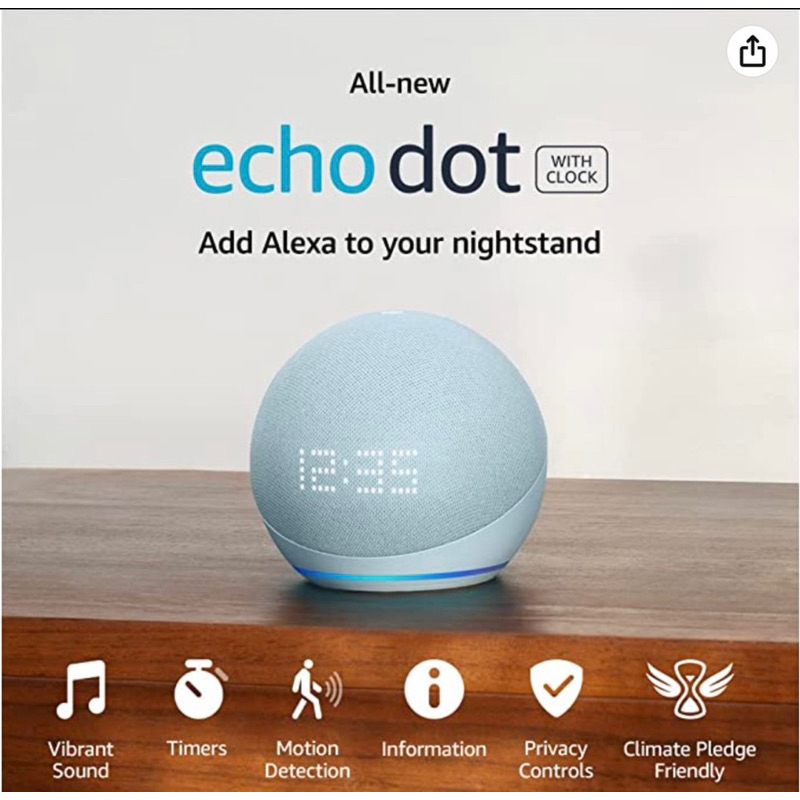Alexa Echo Dot 5 Geração com Relogio - Original!! Novo