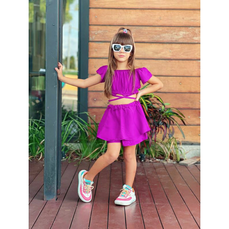Saia Barbie Roupas Infantil Menina Blogueirinha De Luxo