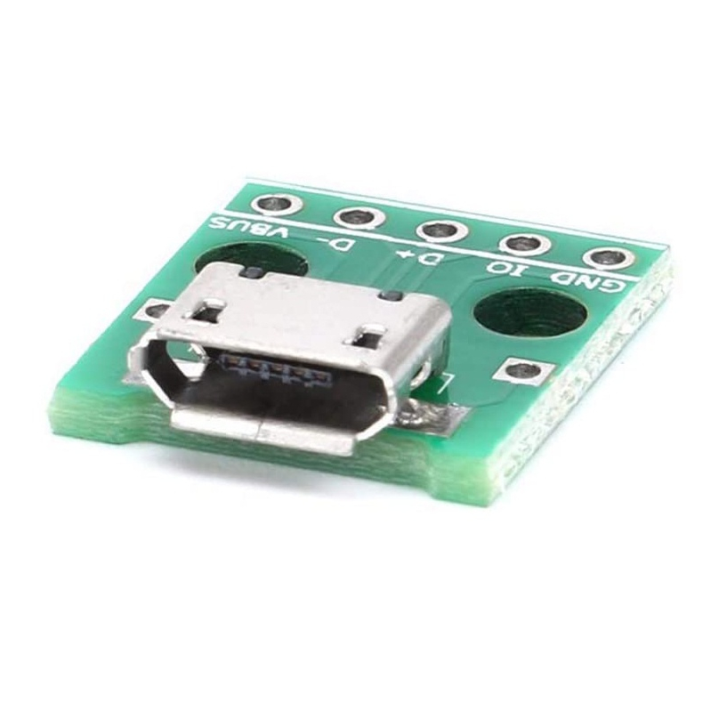 Modulo Adaptador Conector Micro Usb Femea para Dip Módulo Projetos Eletronicos