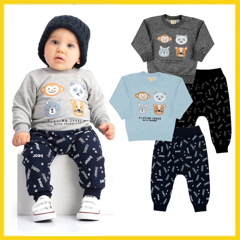 Conjunto moletom 2024 bebe menino