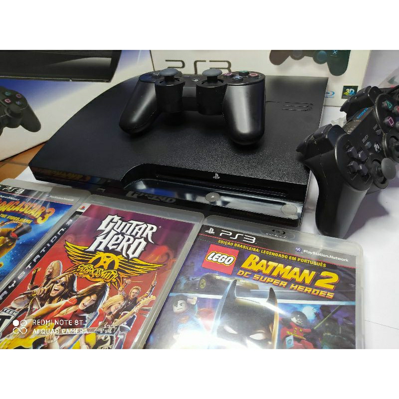 Playstation 3 Ps3 Play Usado Slim Com 40 Jogos + 2 Controles