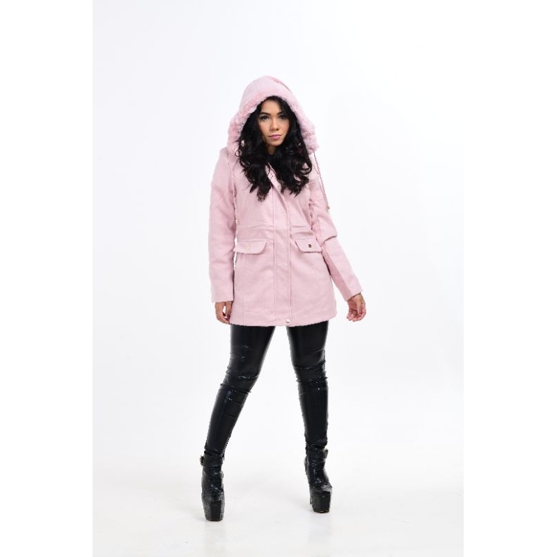 Parka Casaco forrada Pelucia Lãn Batida outono inverno | Shopee Brasil