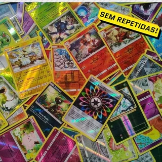 20 Cartas Pokemon TODAS BRILHANTES - ORIGINAL COPAG