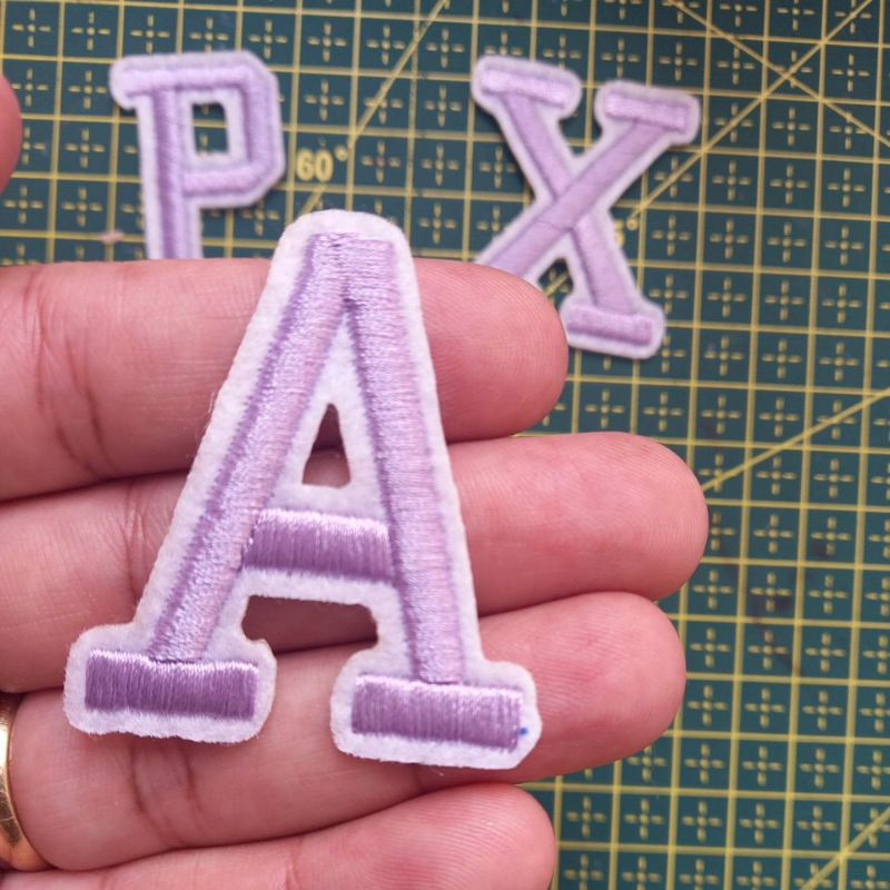 3D Varsity Style Lowercase Pink 5cm Chenille Iron-On Patch