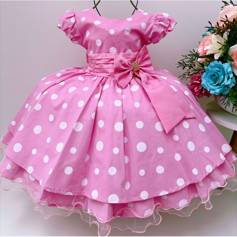 Vestido da minnie 2024 rosa 2 anos