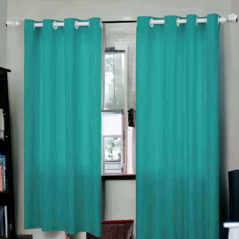 Cortina Roma Verde com Ilhós 2.00m x 1.40m Para Janela Sala Quarto Decoração