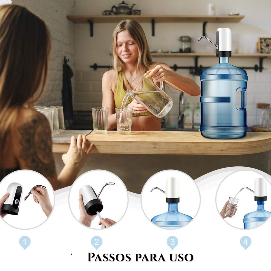 Imagem do produto Bomba Elétrica De Galão Universal Com Carregamento USB Para Galão Garrafão De Água 4