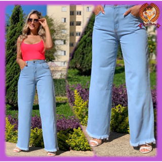 calça de jeans feminino cintura alto x099