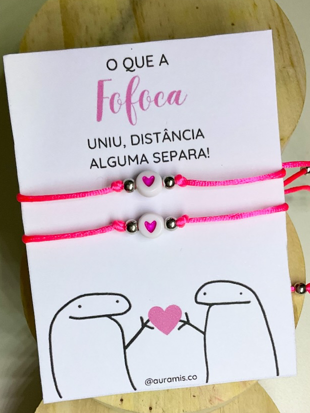 Par de Pulseiras Melhores Amigas Amizade Meme Flork Presente Criativo ...