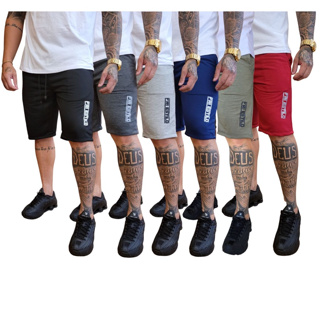 Kit 6 Bermudas Masculina de Moletom Moletinho Short de Amarração Academia Esportes Treino