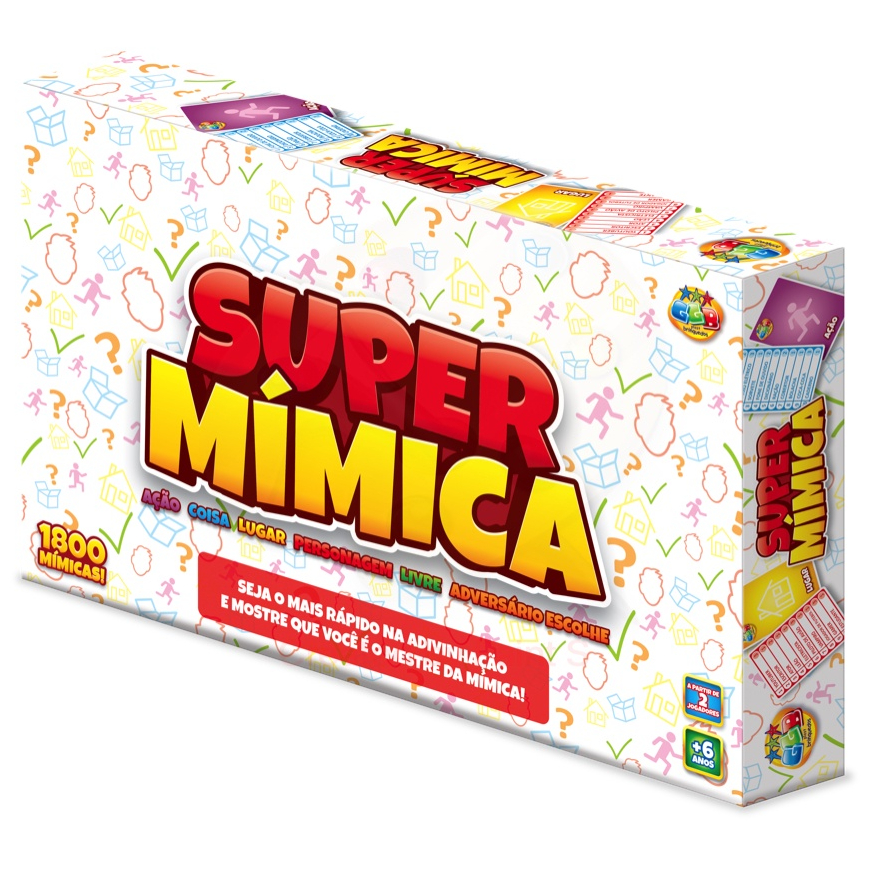 Jogo de Tabuleiro Super Mímica com 180 Cartas e 1800 Mímicas Diferentes - Até 6 Jogadores