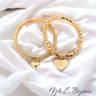 Kit 2 Pulseira Conjunto Com Pingente Para Feminina