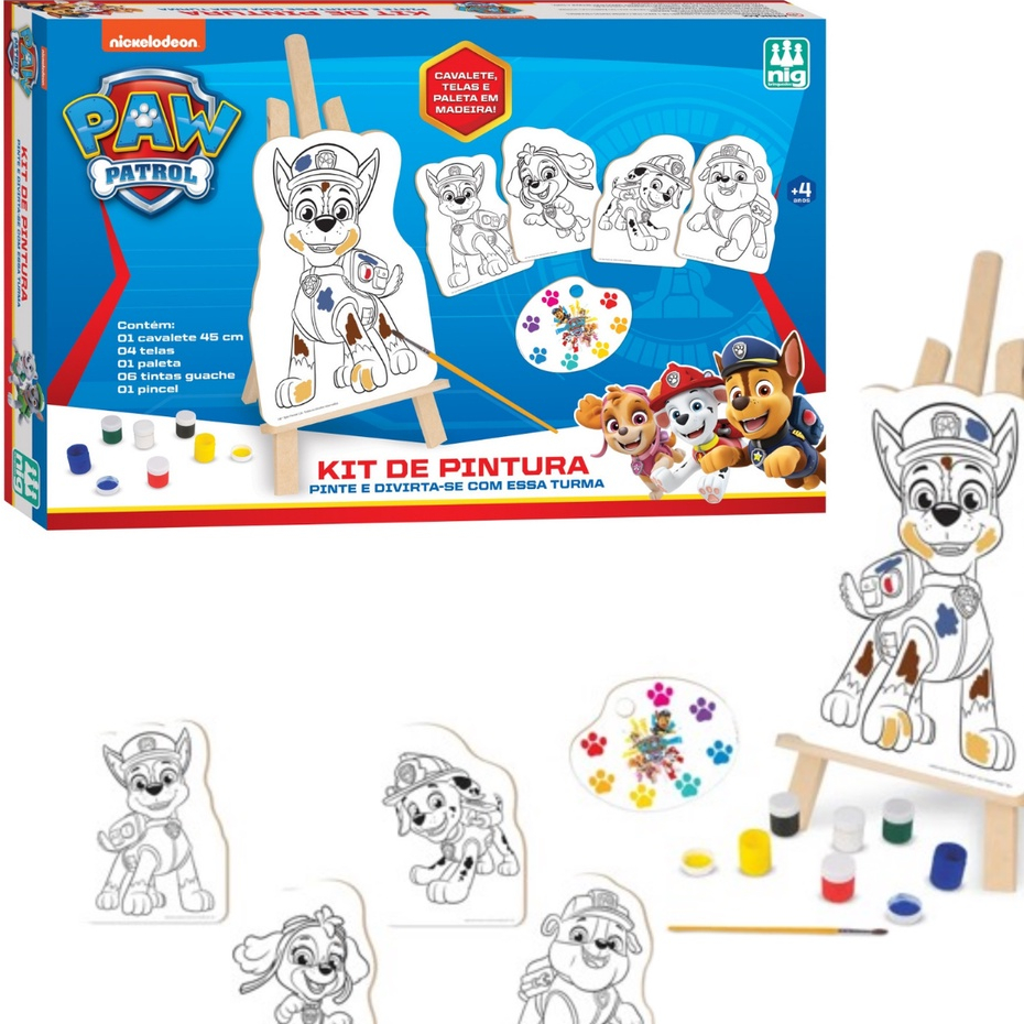 Brinquedo Educativo Pintura Pets Cavalete Tintas Telas Jogo Infantil  Coordenação Motora Criatividade - Nig 0441 em Promoção na Americanas