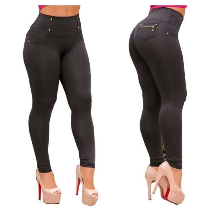 calça leggin Montaria tecido Poliamida Bolso Atrás Com Zipper Cintura ...