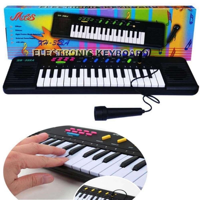 Piano Teclado Infantil Brinquedo Criança Microfone Cantar Karaokê
